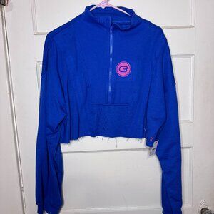 CYCLEBAR Blue Half Zip Cropped Jacket – XL – NWT